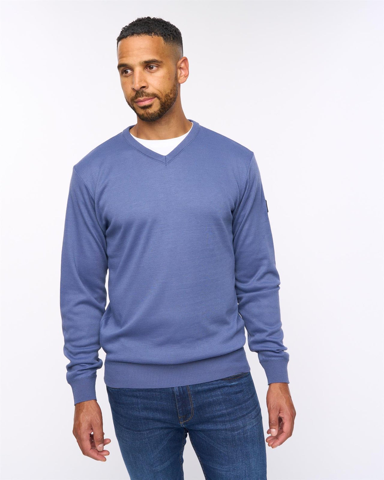 Tinworth V-Neck Jumper Denim Marl