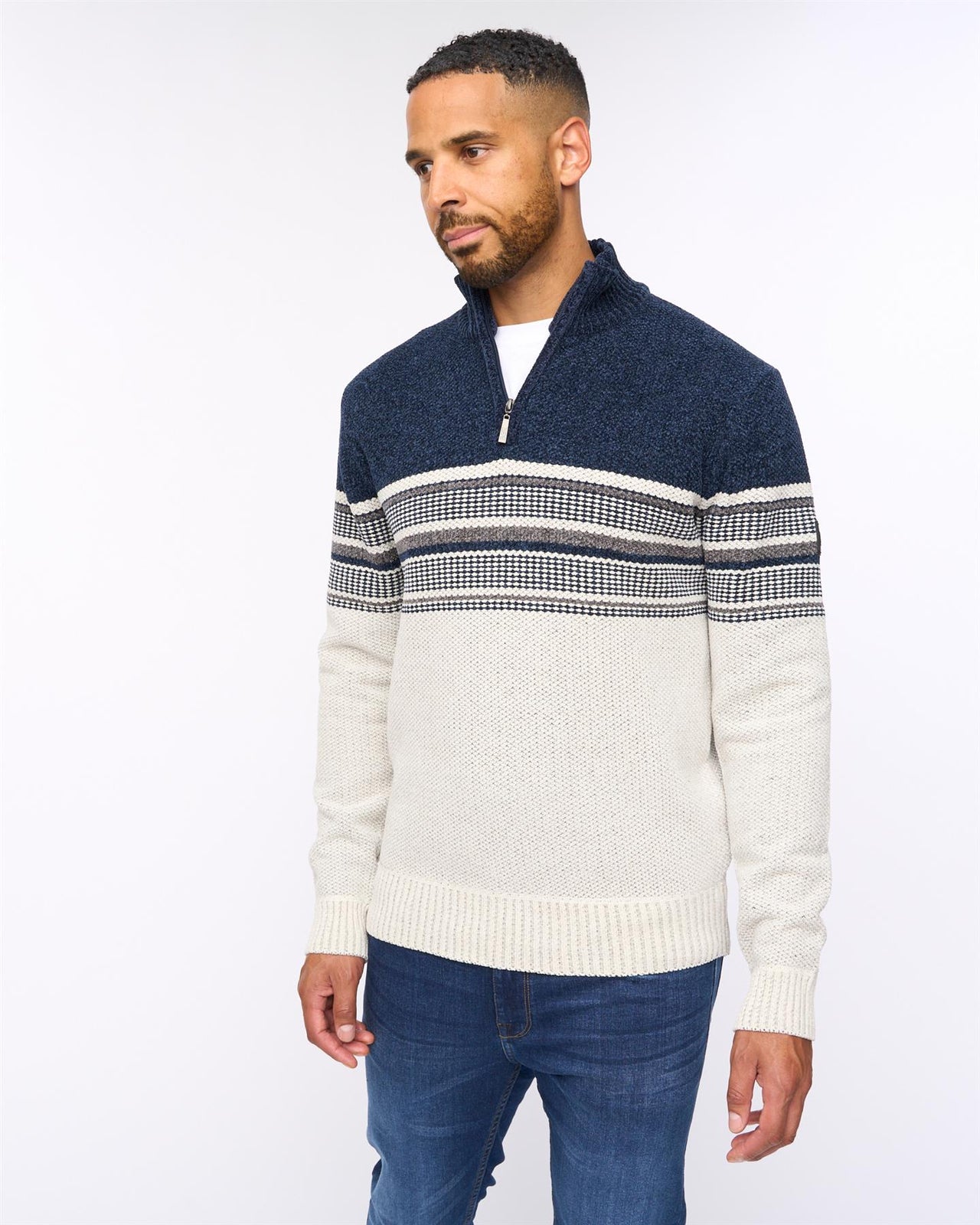 Feldstan 1/4 Zip Jumper Off White