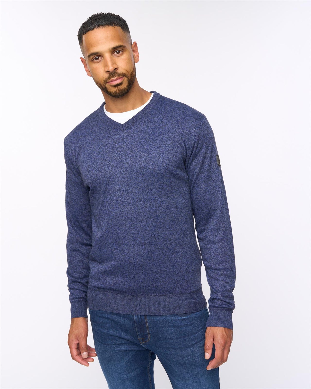 Tinworth V-Neck Jumper Navy Marl