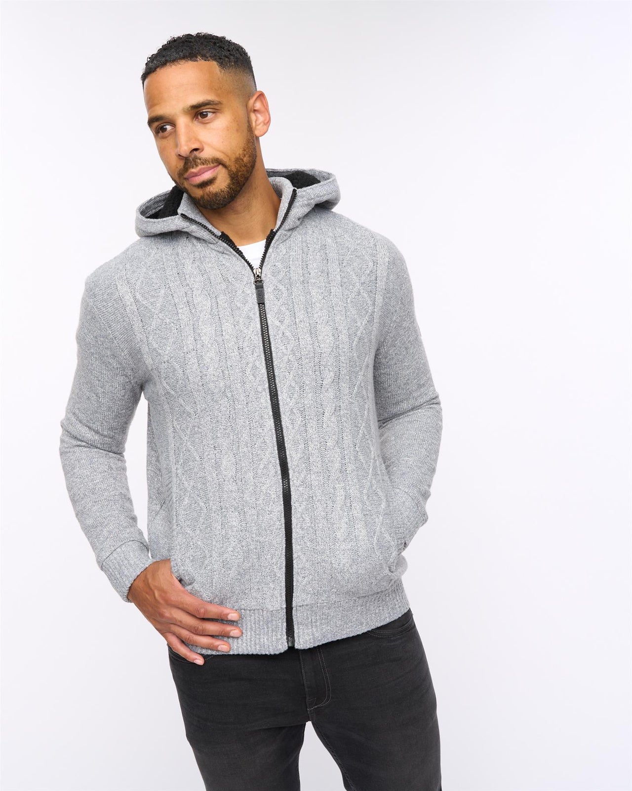Tonbridge Cardigan Light Grey Marl