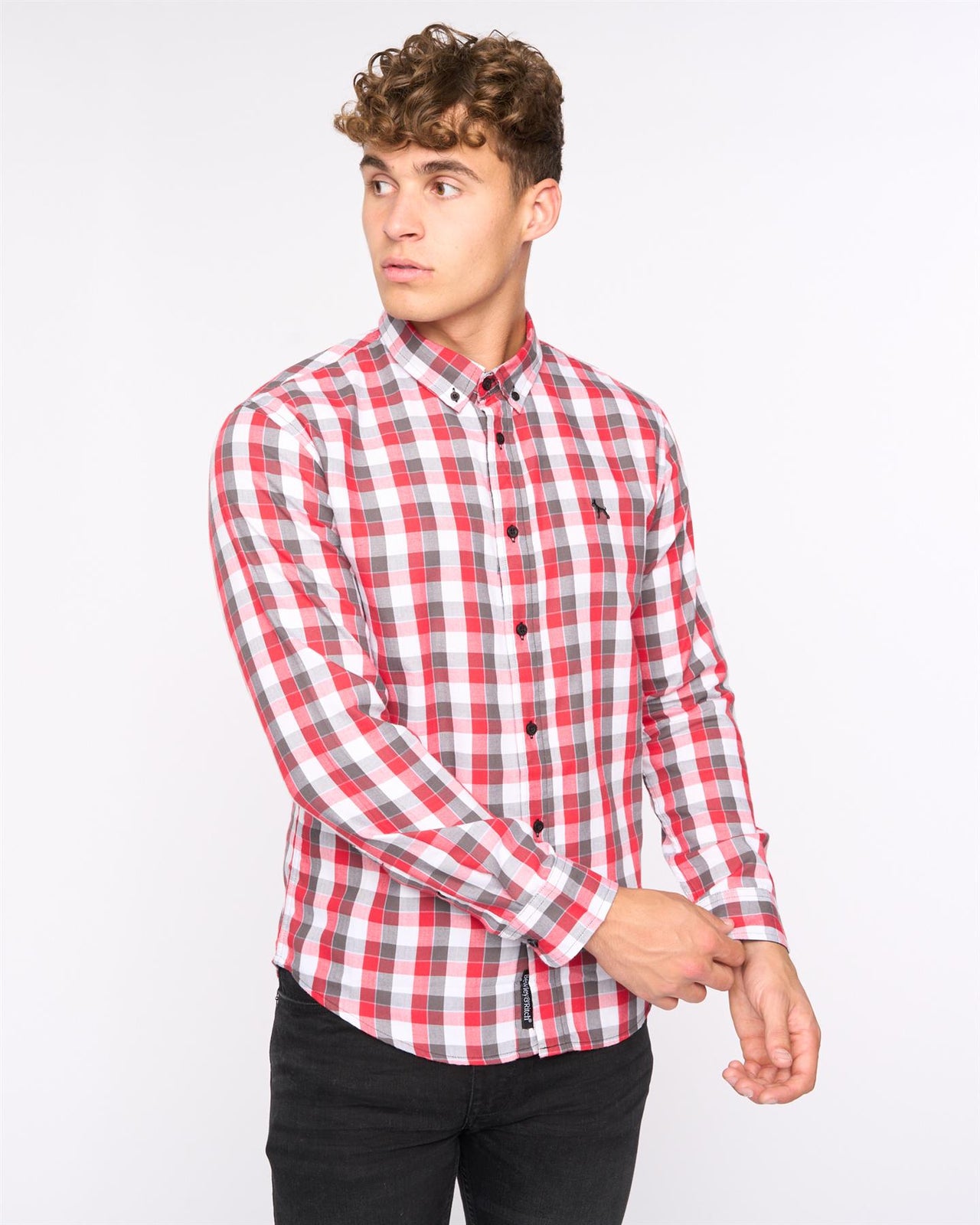 Gosfield Slim Fit Check Shirt Red Check