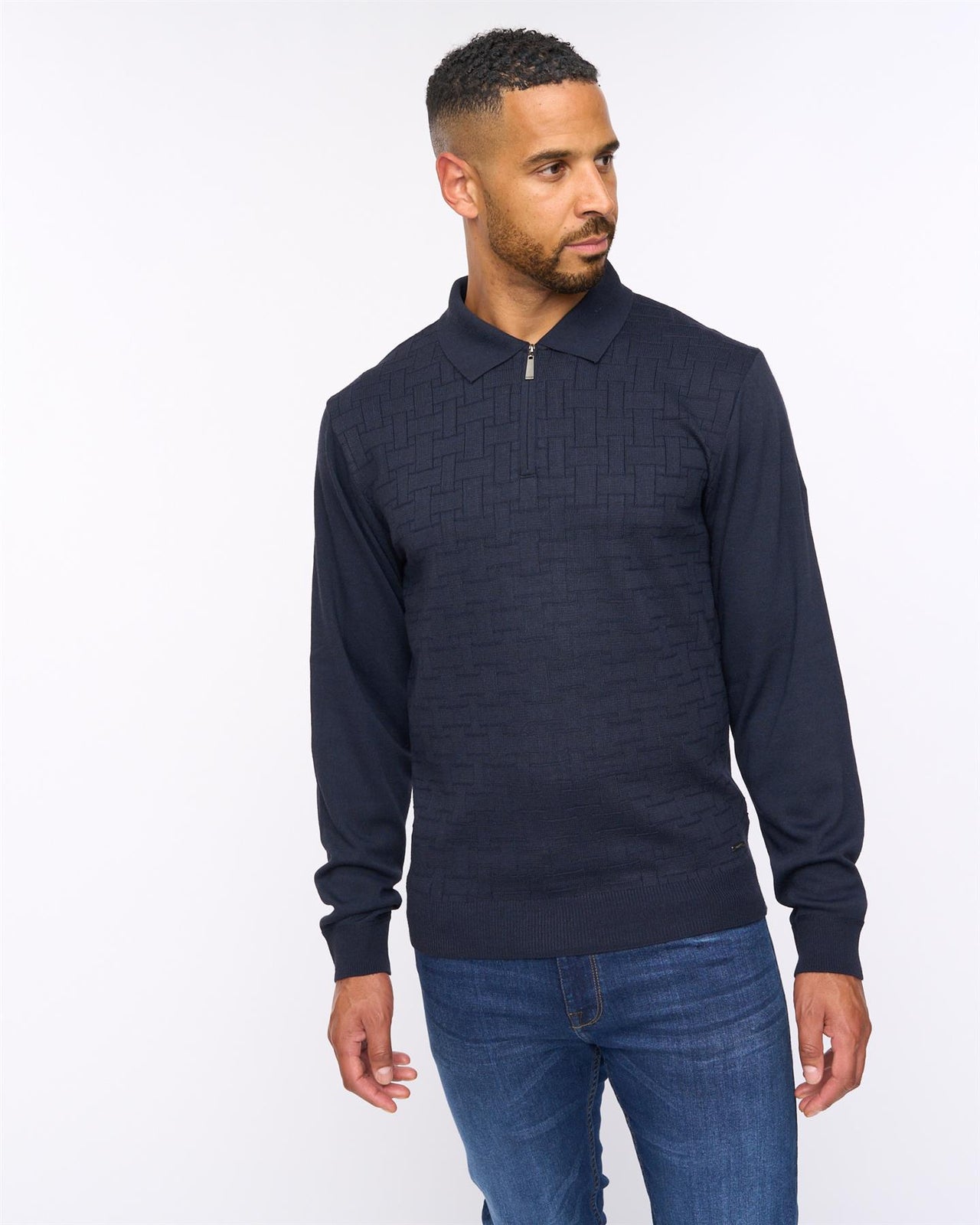 Aldrich 1/2 Zip Knit Polo Navy