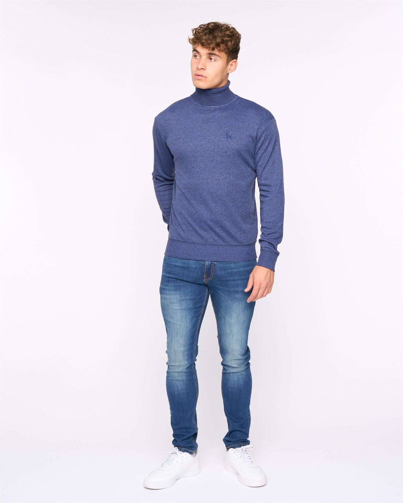 Cliveden Turtle Neck Knit Denim Marl