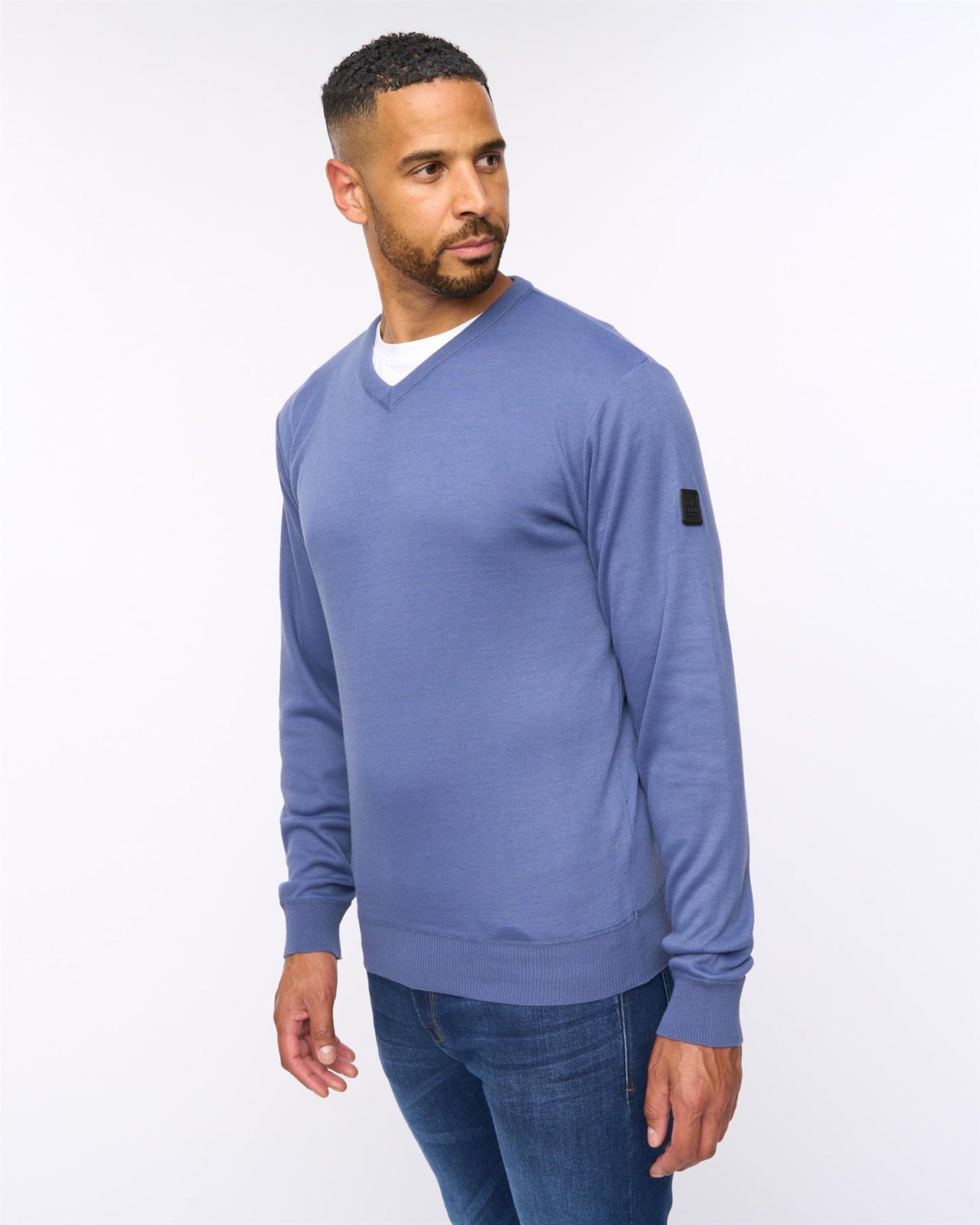 Tinworth V-Neck Jumper Denim Marl