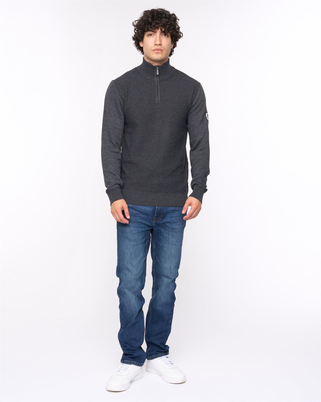 Seymour Funnel Neck Knit Black Marl