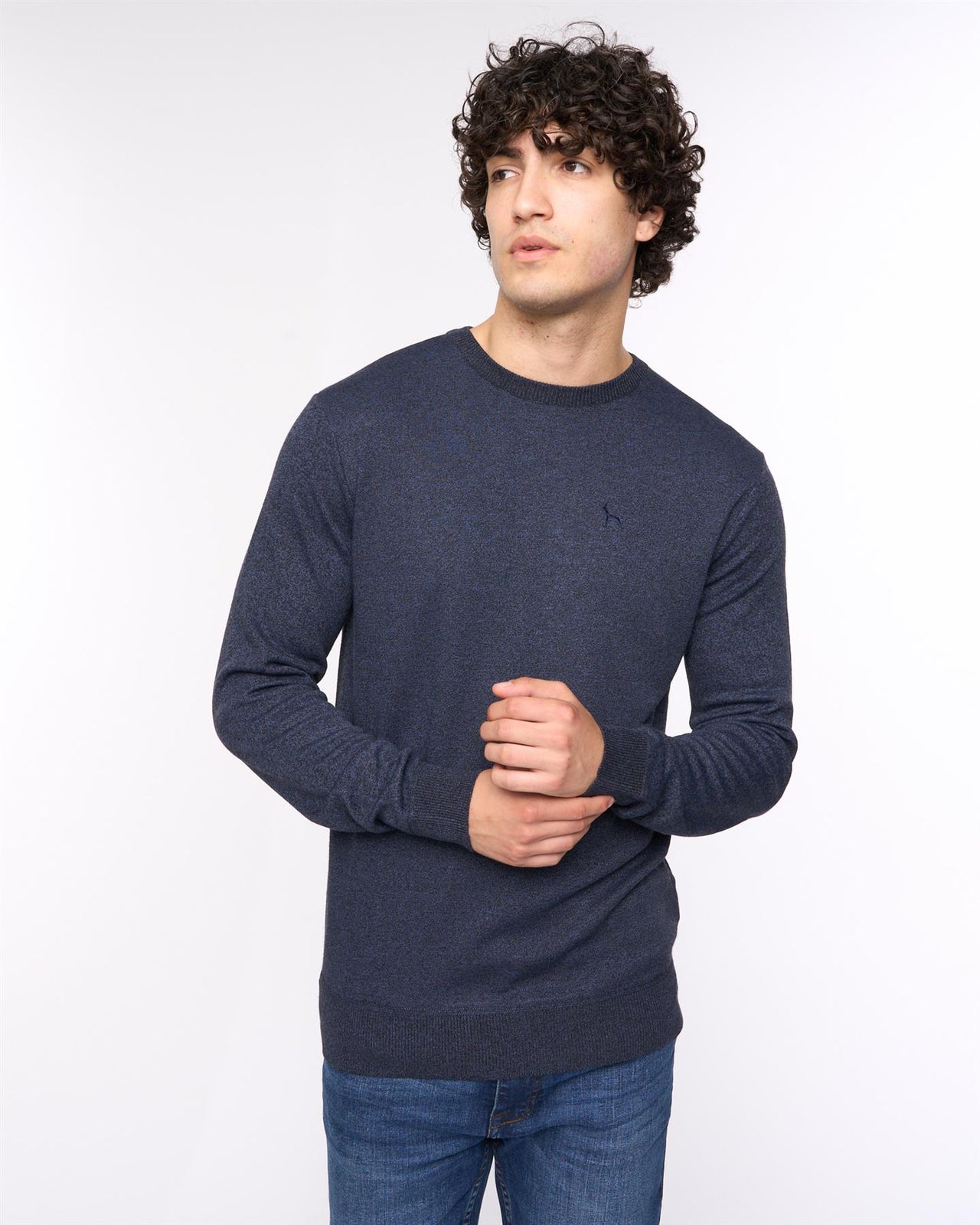 Loxham Crew Knit Navy Marl