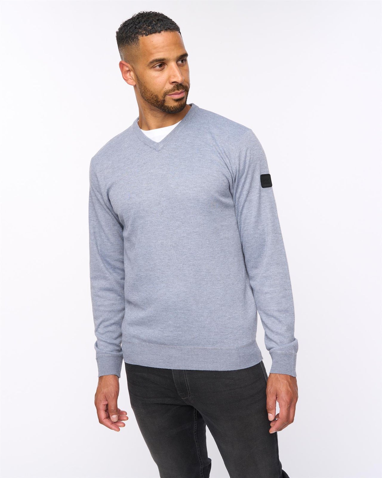 Tinworth V-Neck Jumper Grey Marl