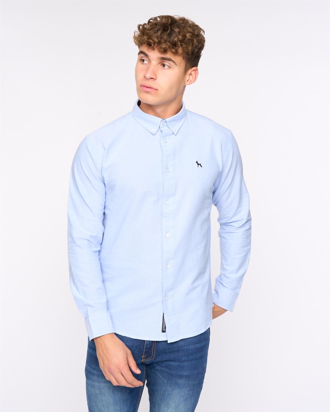 Chatmen Slim Fit Oxford Shirt Blue