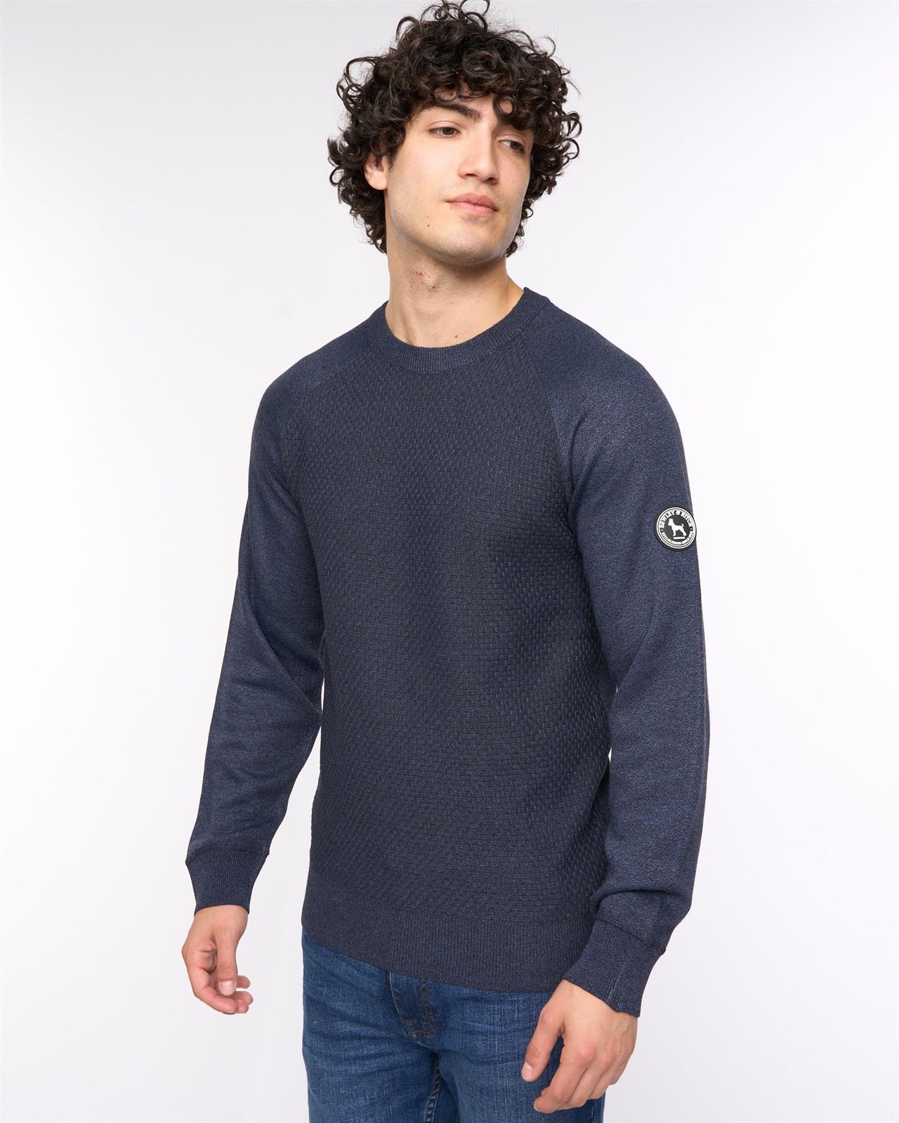 Crestfield Crew Knit Navy Marl