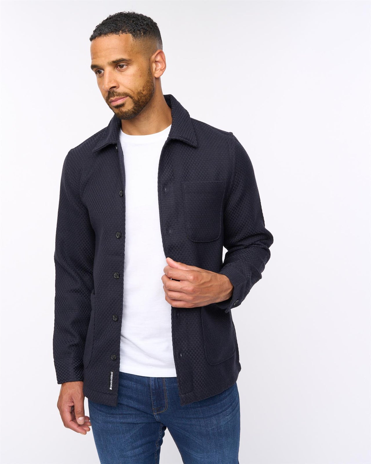 Haynerson Textured Overshirt Navy