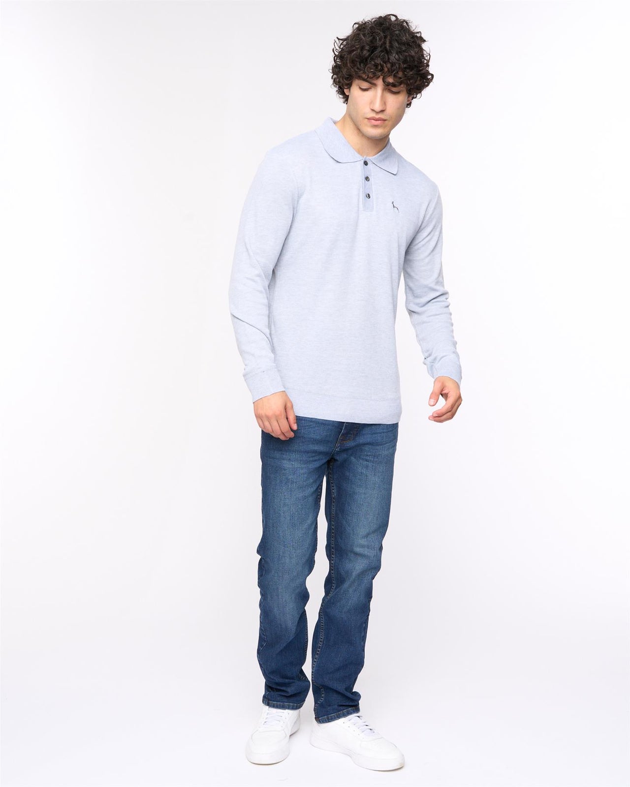 Ashland Polo Neck Knit Light Grey Marl