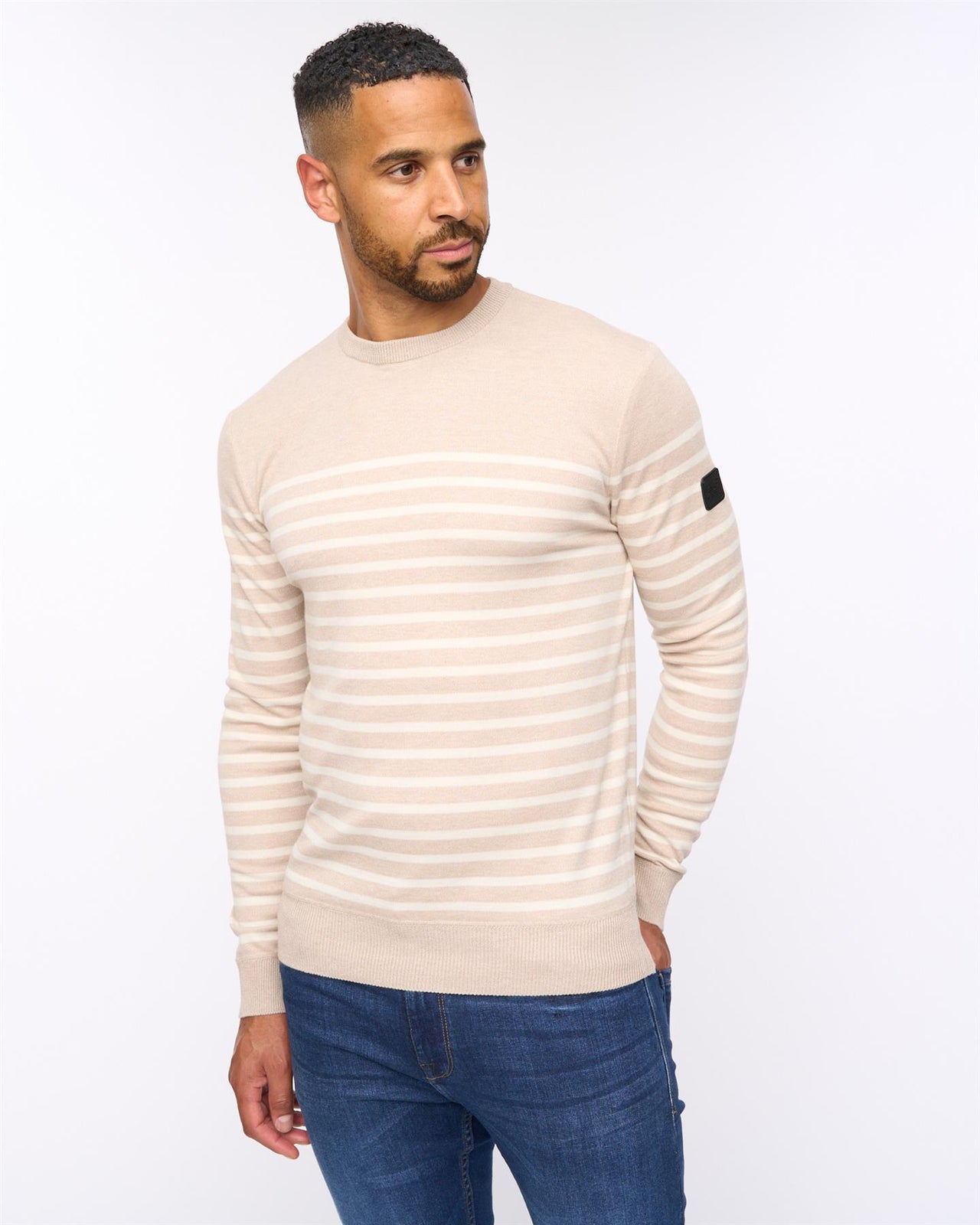Howland Crew Neck Jumper Beige Marl