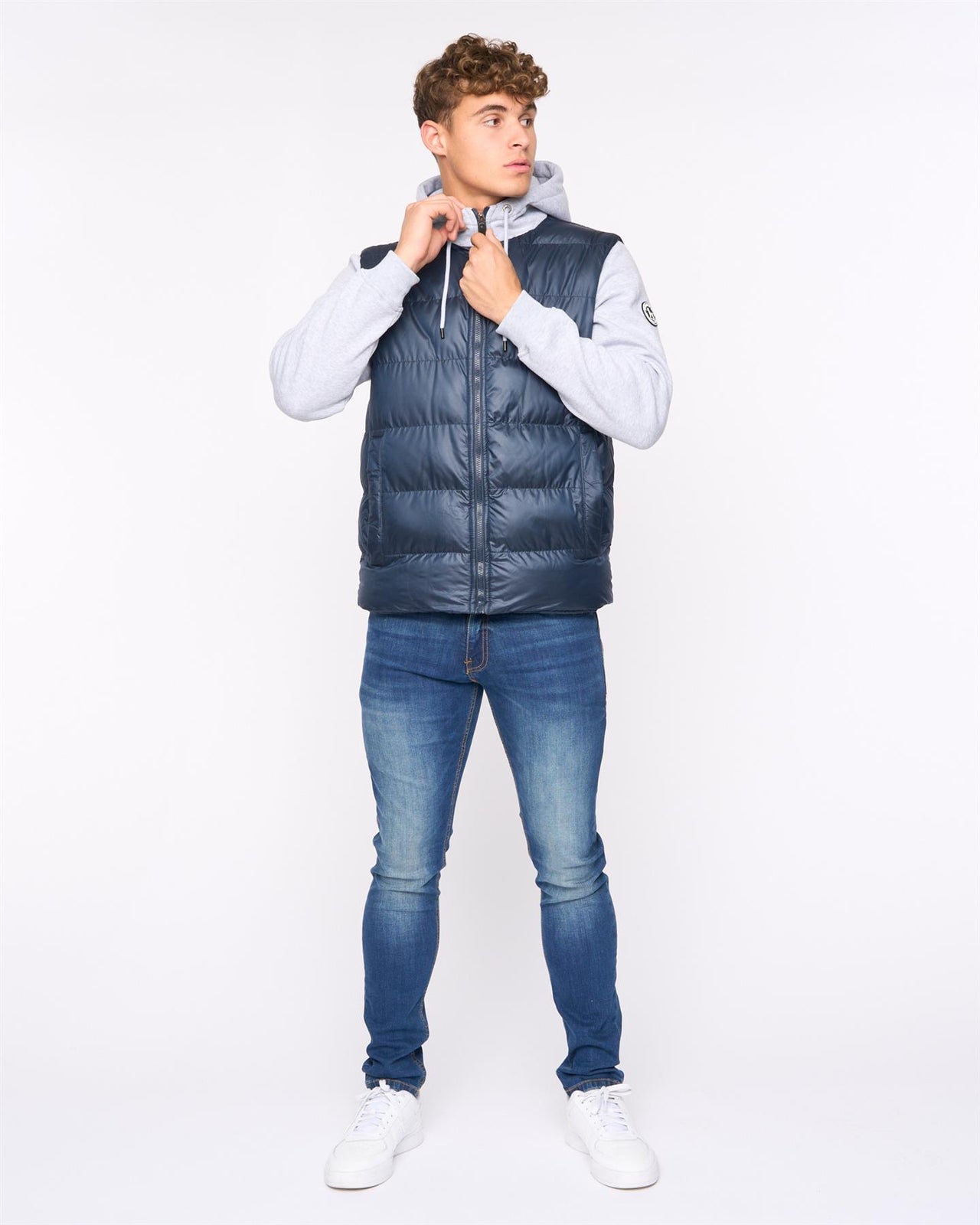 Brookes Jersey Puffer Jacket Navy