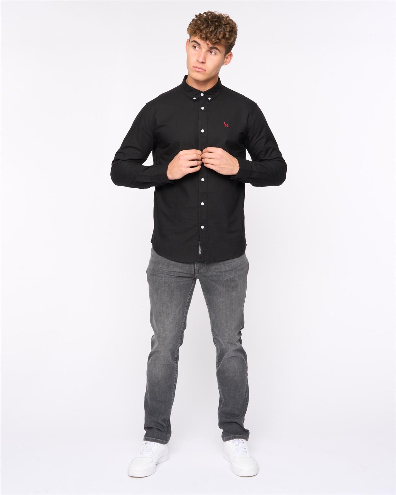 Chatmen Slim Fit Oxford Shirt Black