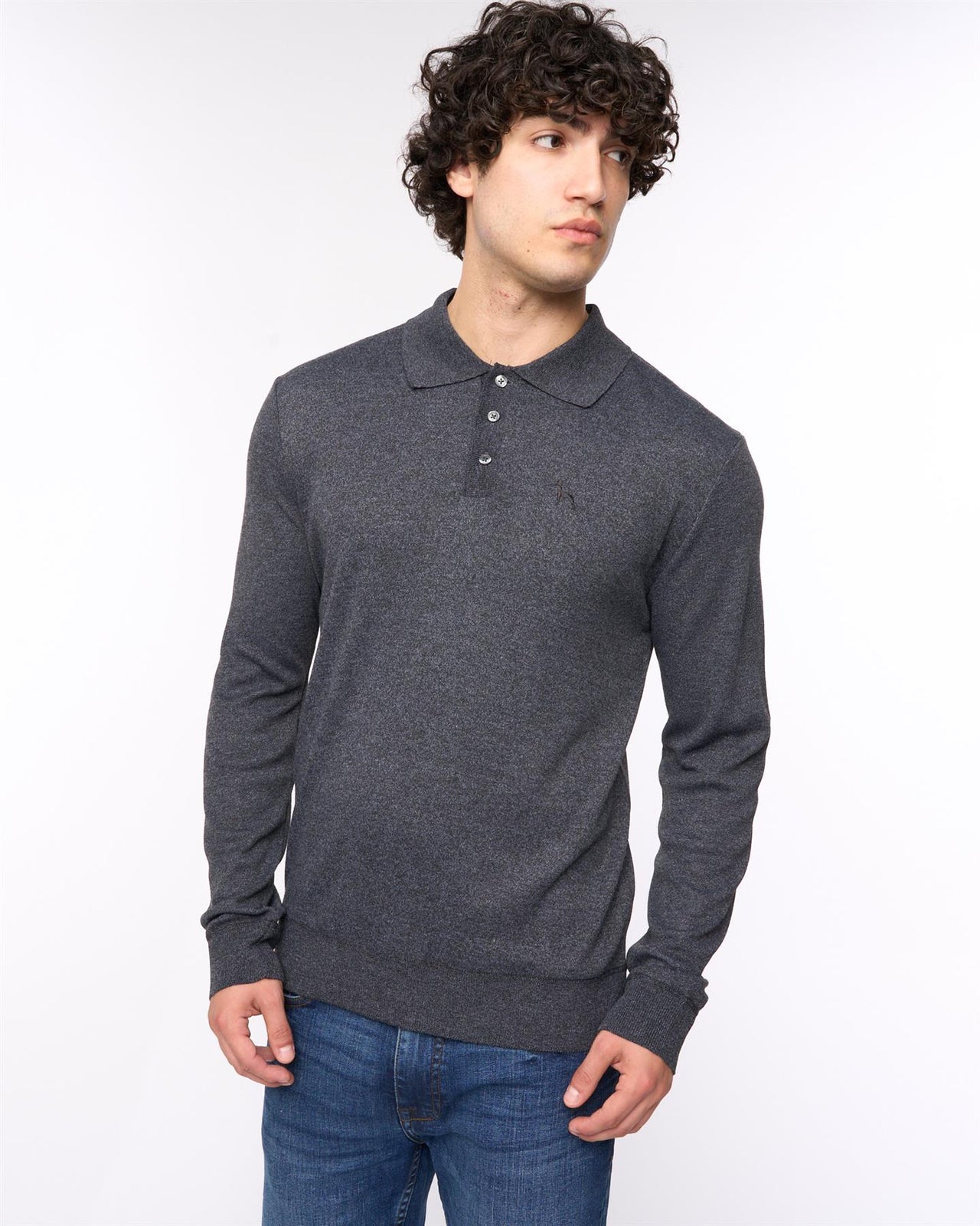 Ashland Polo Neck Knit Black Marl