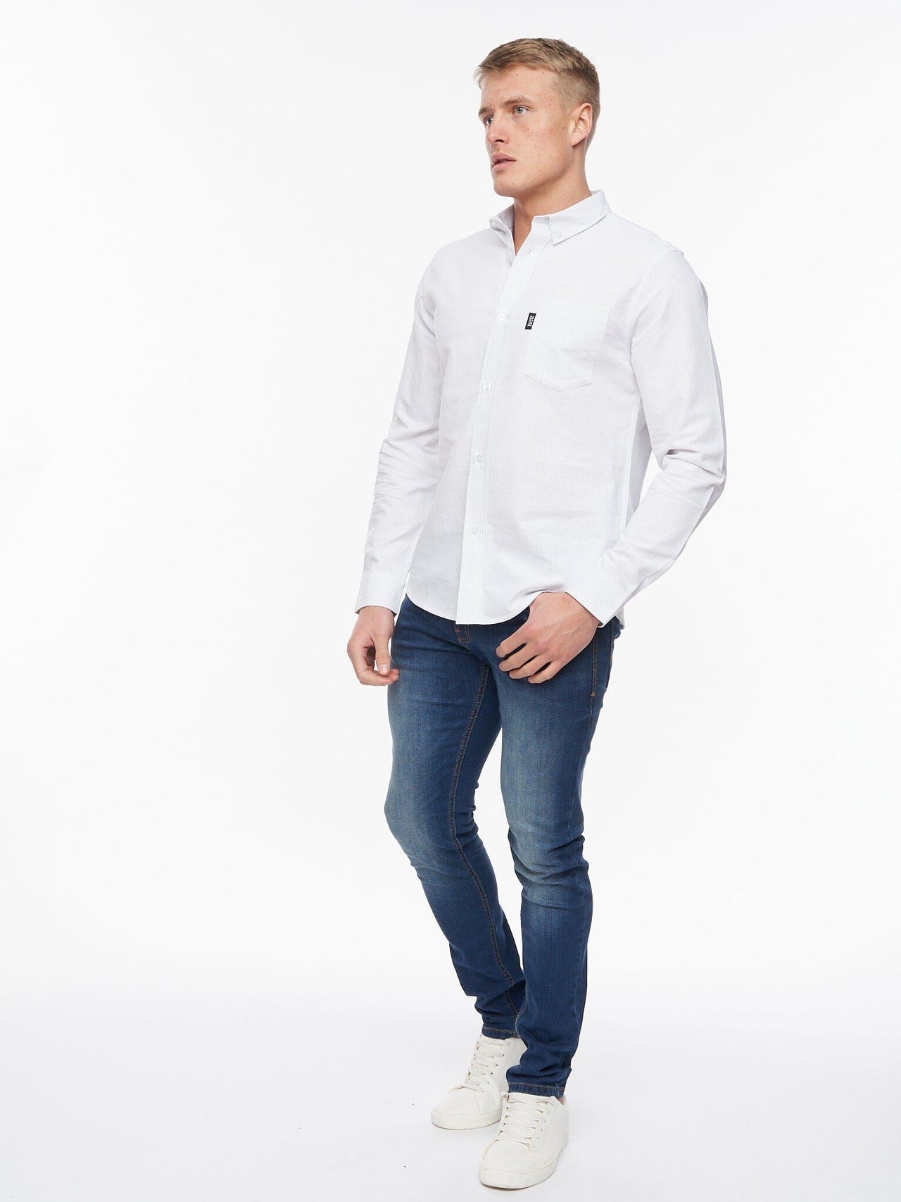 Dewey Oxford Shirt White Stripe