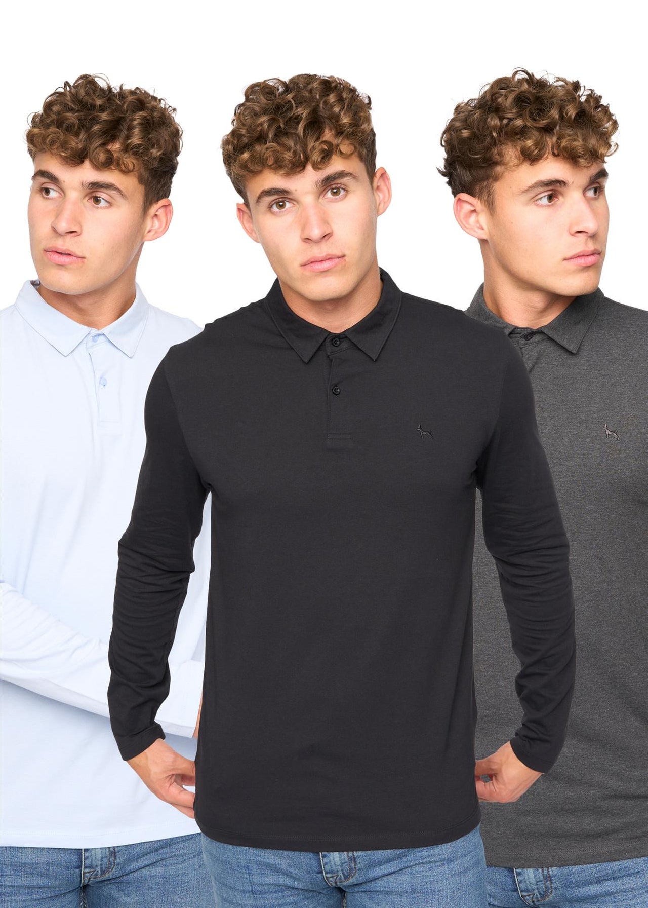 Saperton Long Sleeve Polo 3pk Assorted