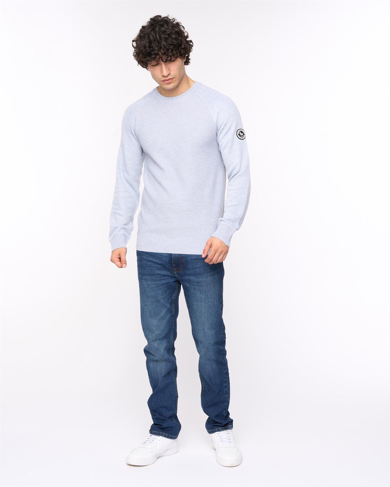 Crestfield Crew Knit Light Grey Marl