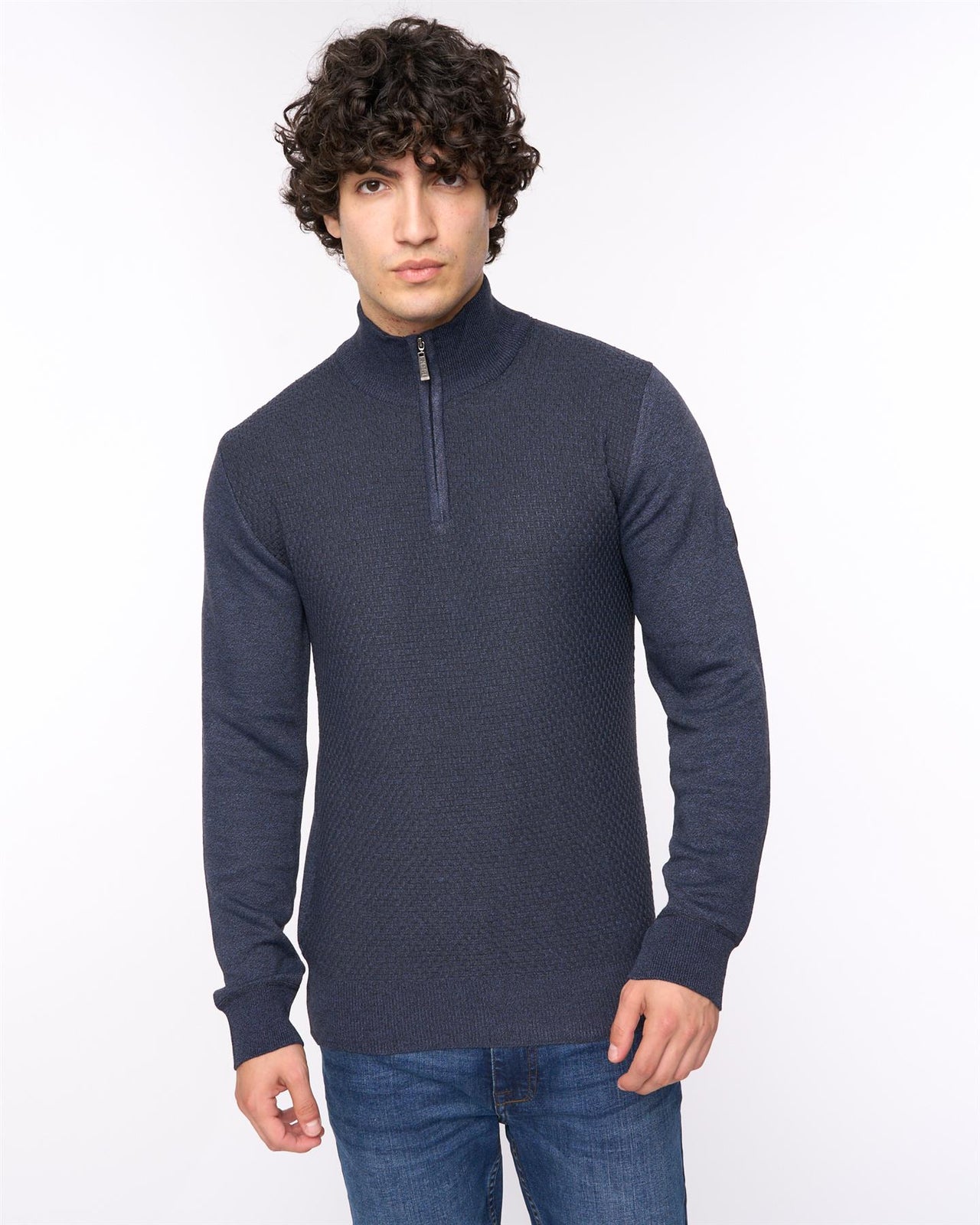 Seymour Funnel Neck Knit Navy Marl