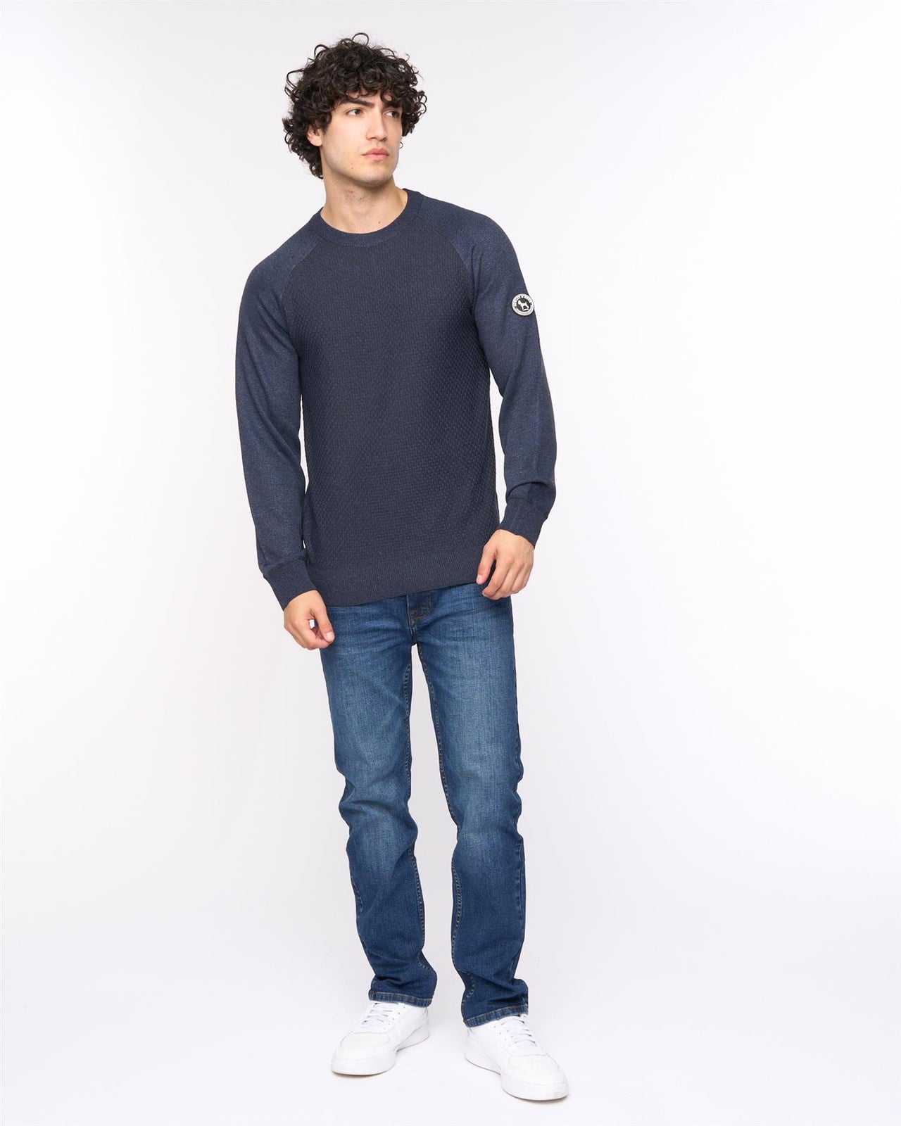 Crestfield Crew Knit Navy Marl