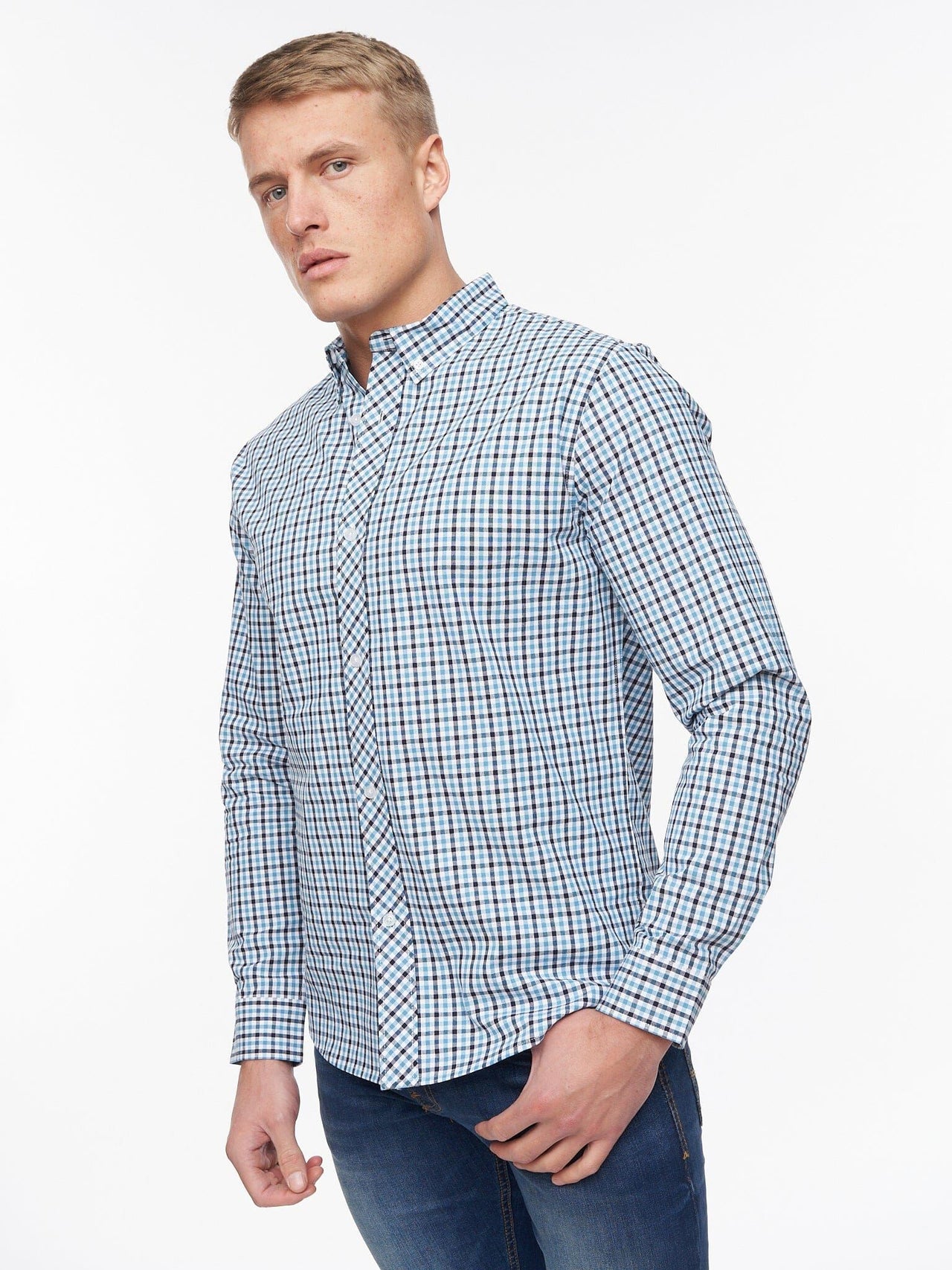 Macrae Shirt Blue Check