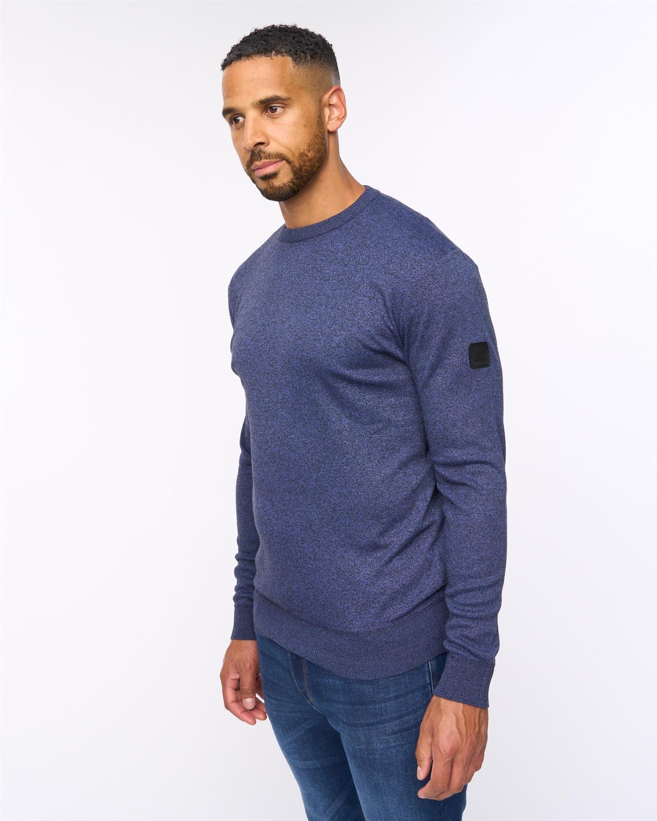 Pepston Crew Neck Jumper Navy Marl