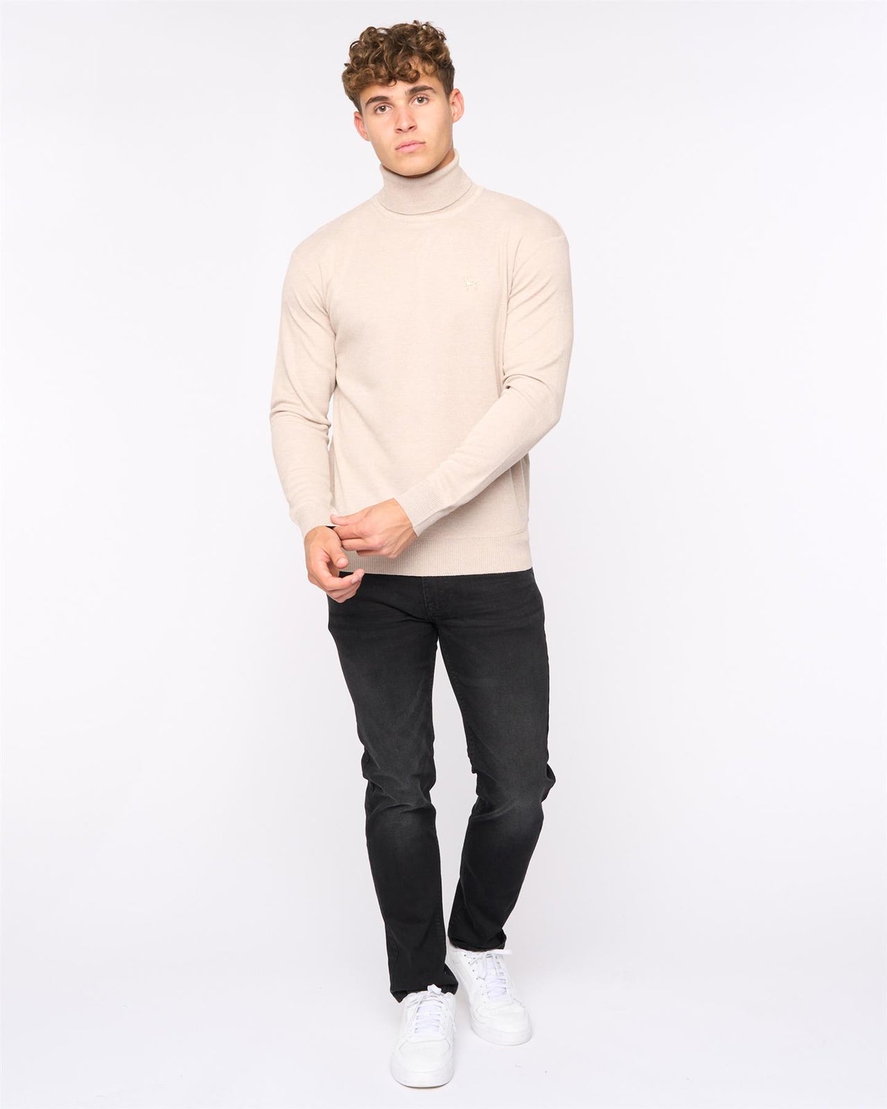 Cliveden Turtle Neck Knit Off White Marl