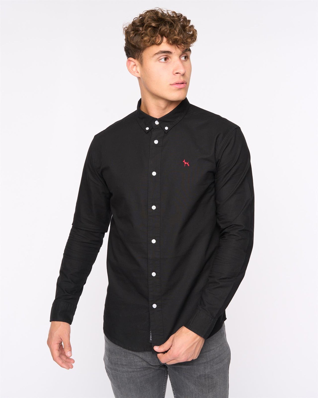 Chatmen Slim Fit Oxford Shirt Black