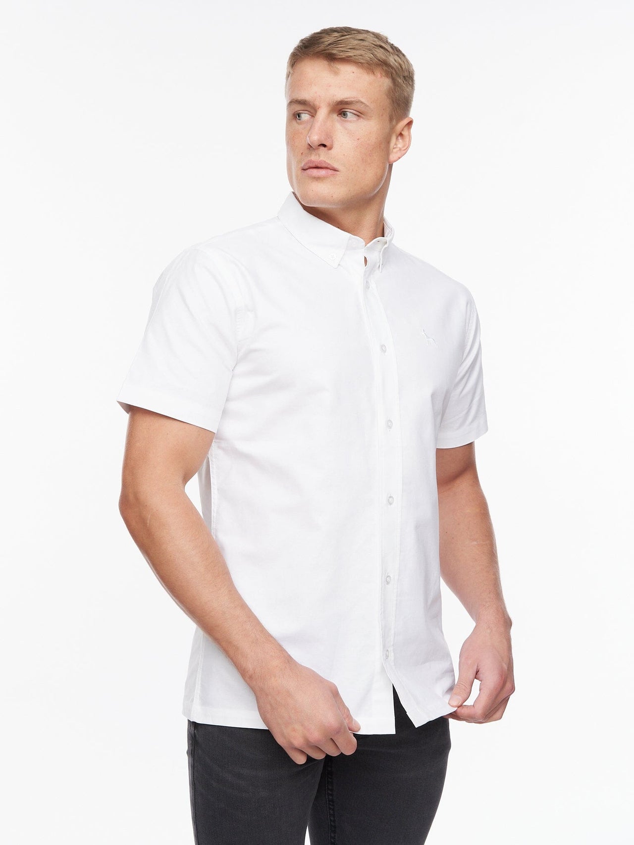Balton Short Sleeve Oxford Shirt White