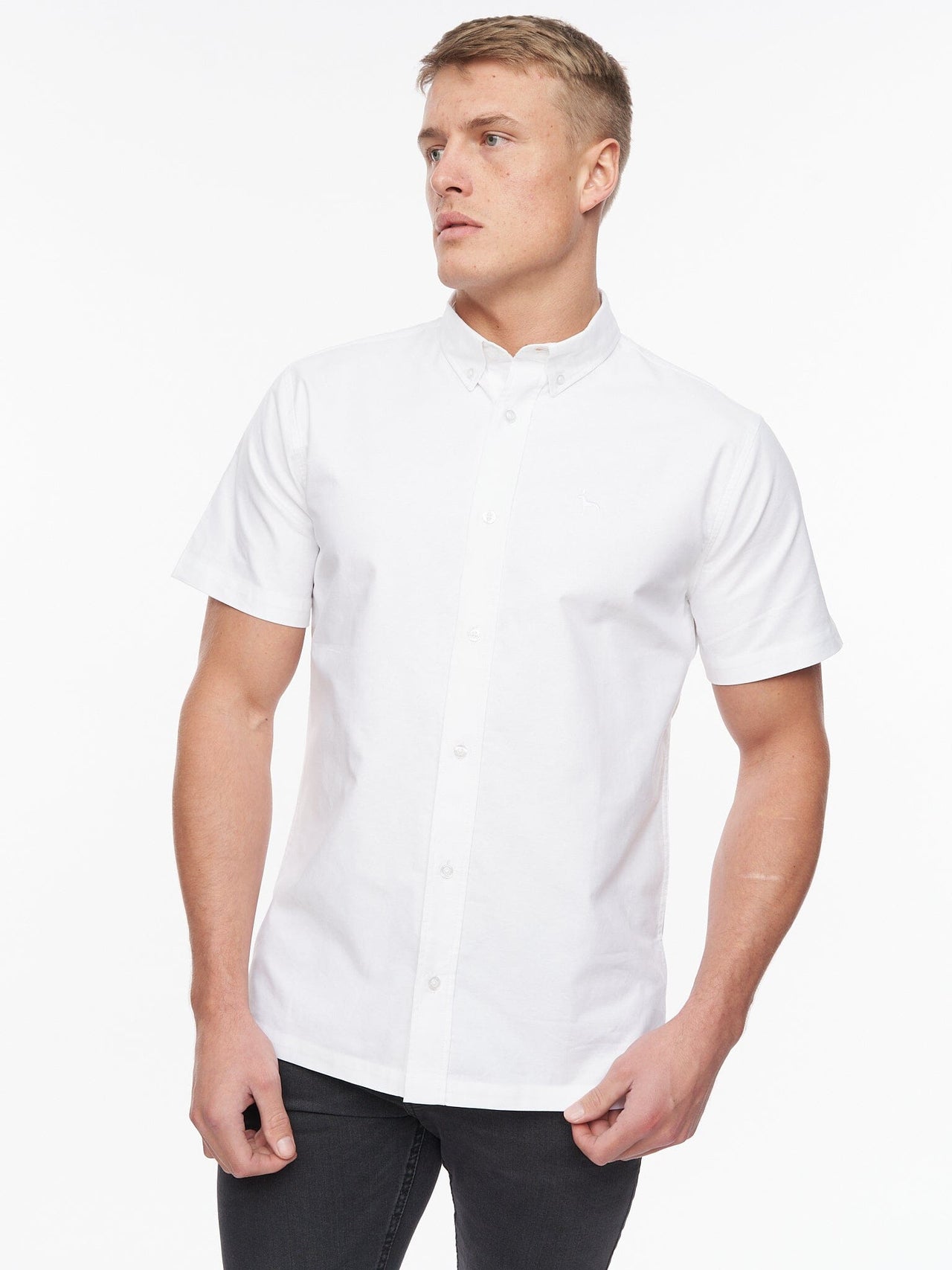 Balton Short Sleeve Oxford Shirt White