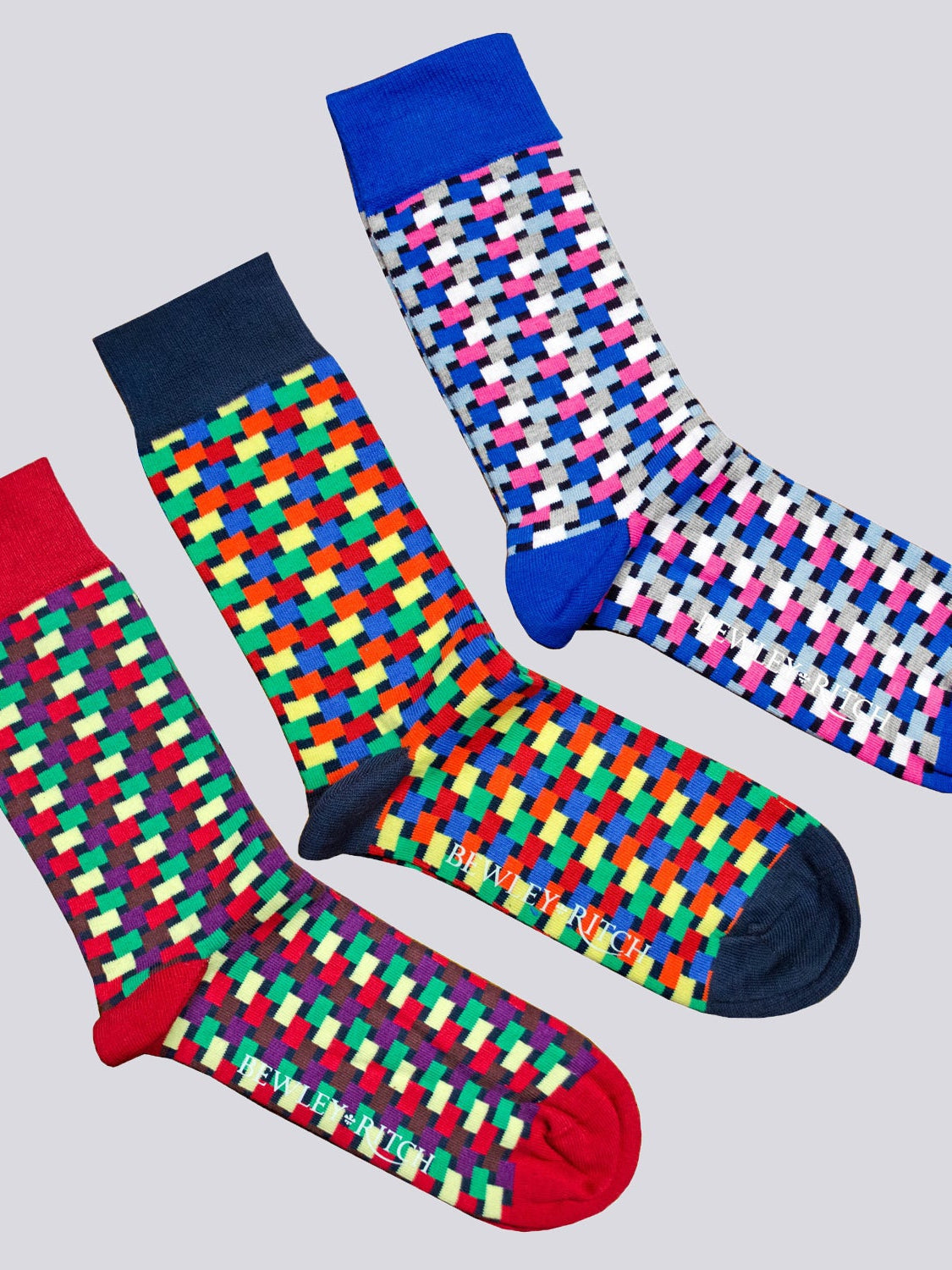 Vasili Socks 3pk Blue/Orange/Red
