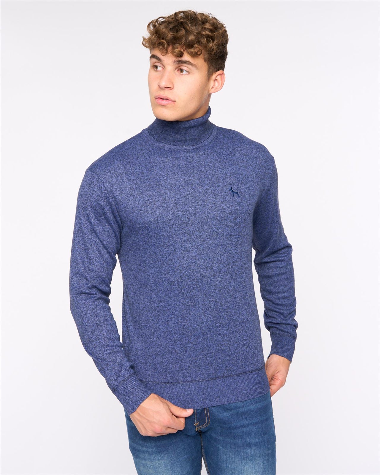 Cliveden Turtle Neck Knit Denim Marl