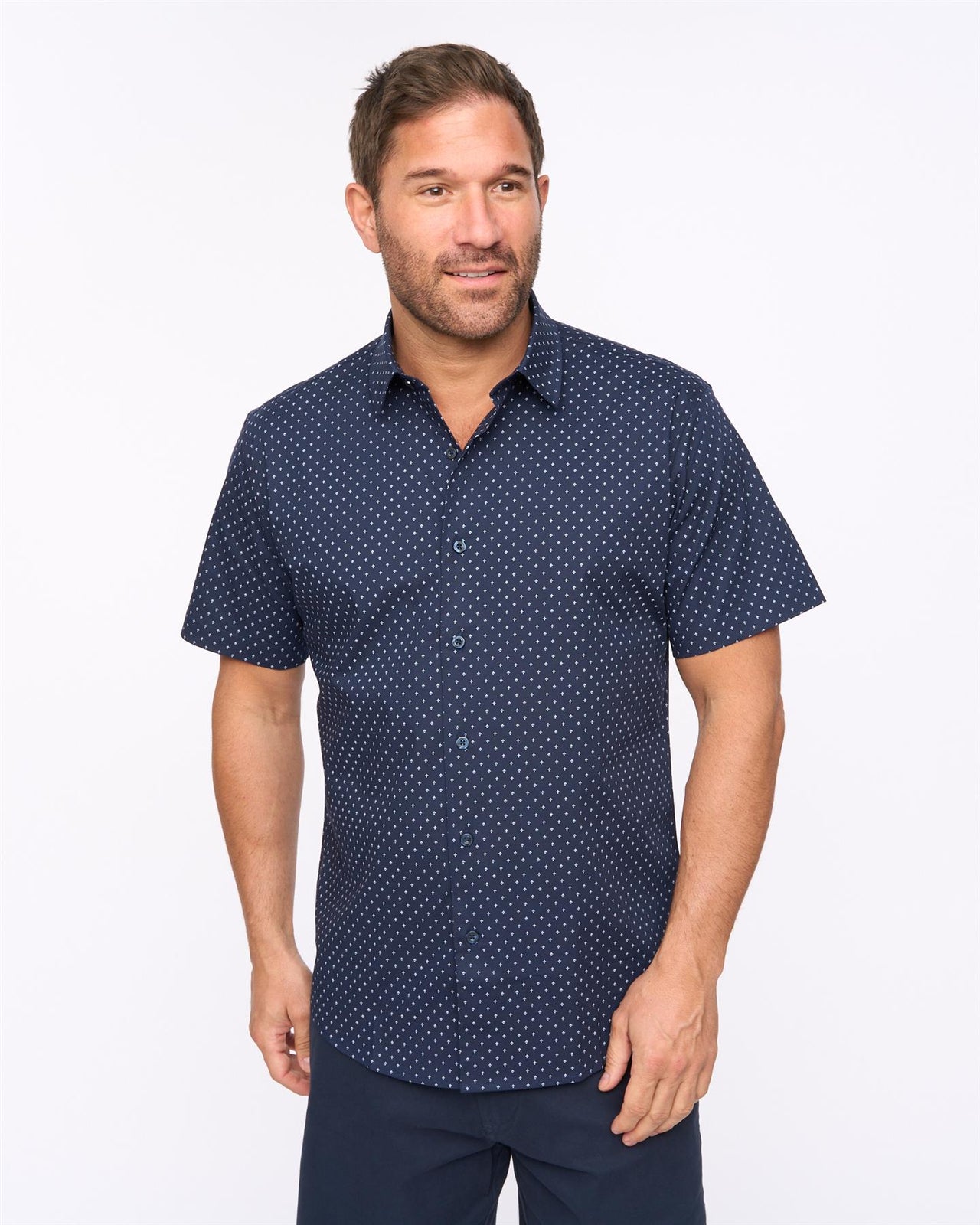 Domesta Short Sleeve Shirt 2pk Navy/White