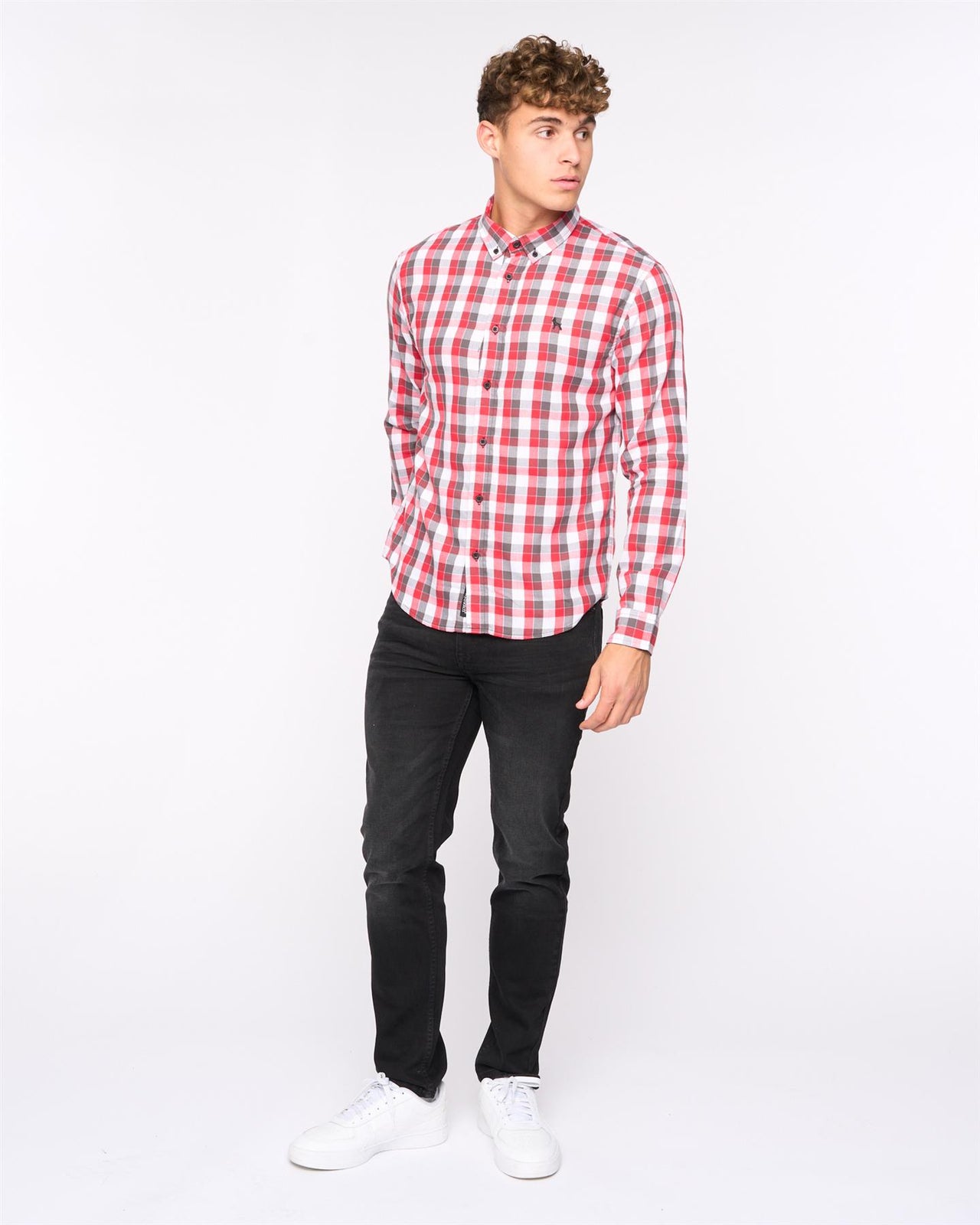 Gosfield Slim Fit Check Shirt Red Check