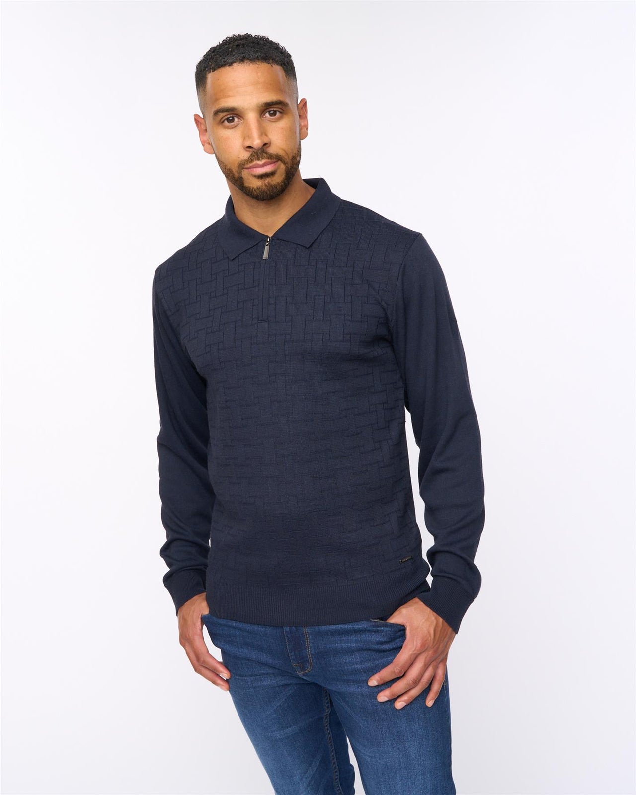 Aldrich 1/2 Zip Knit Polo Navy