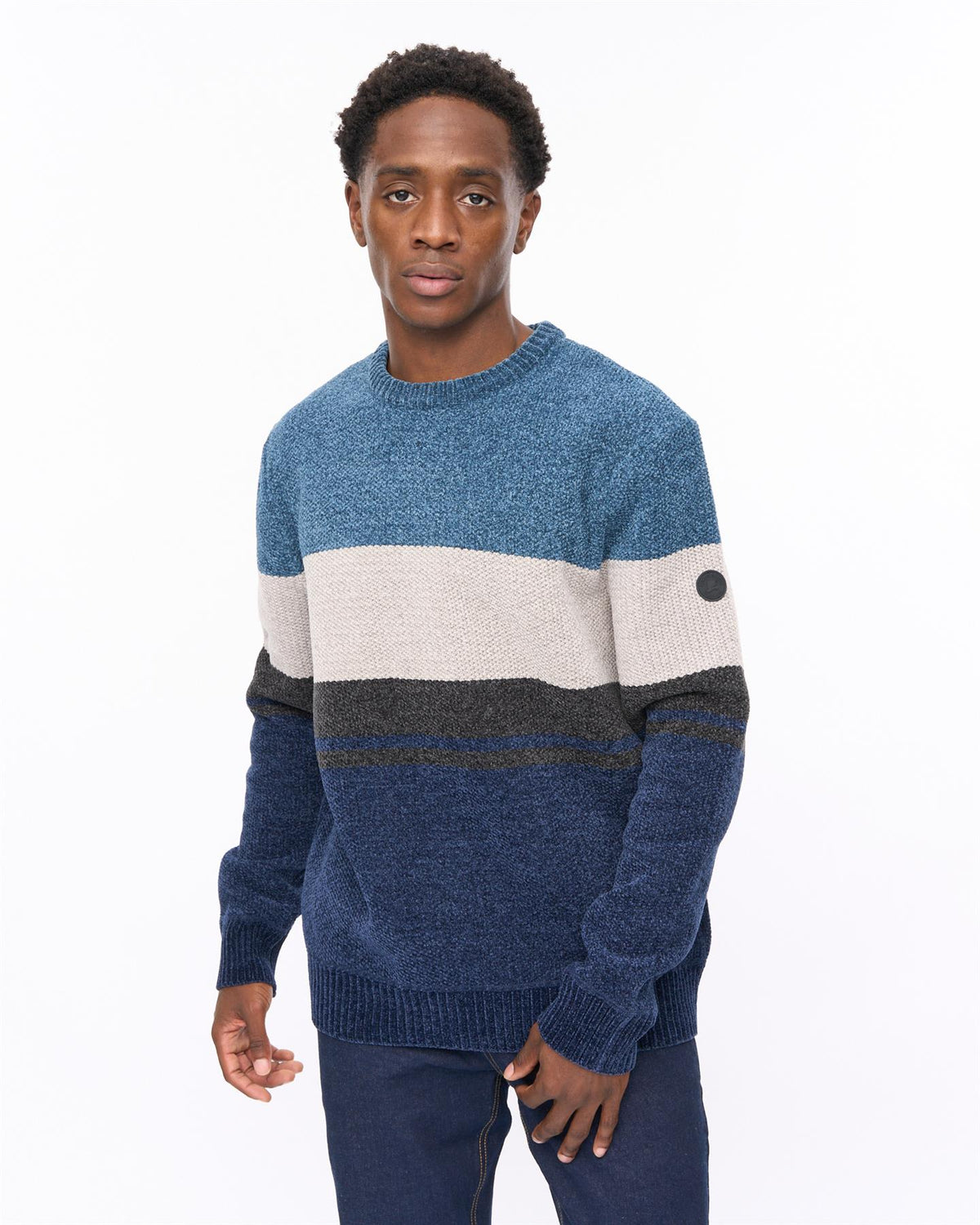 Rikmen Crew Neck Jumper Navy/Teal