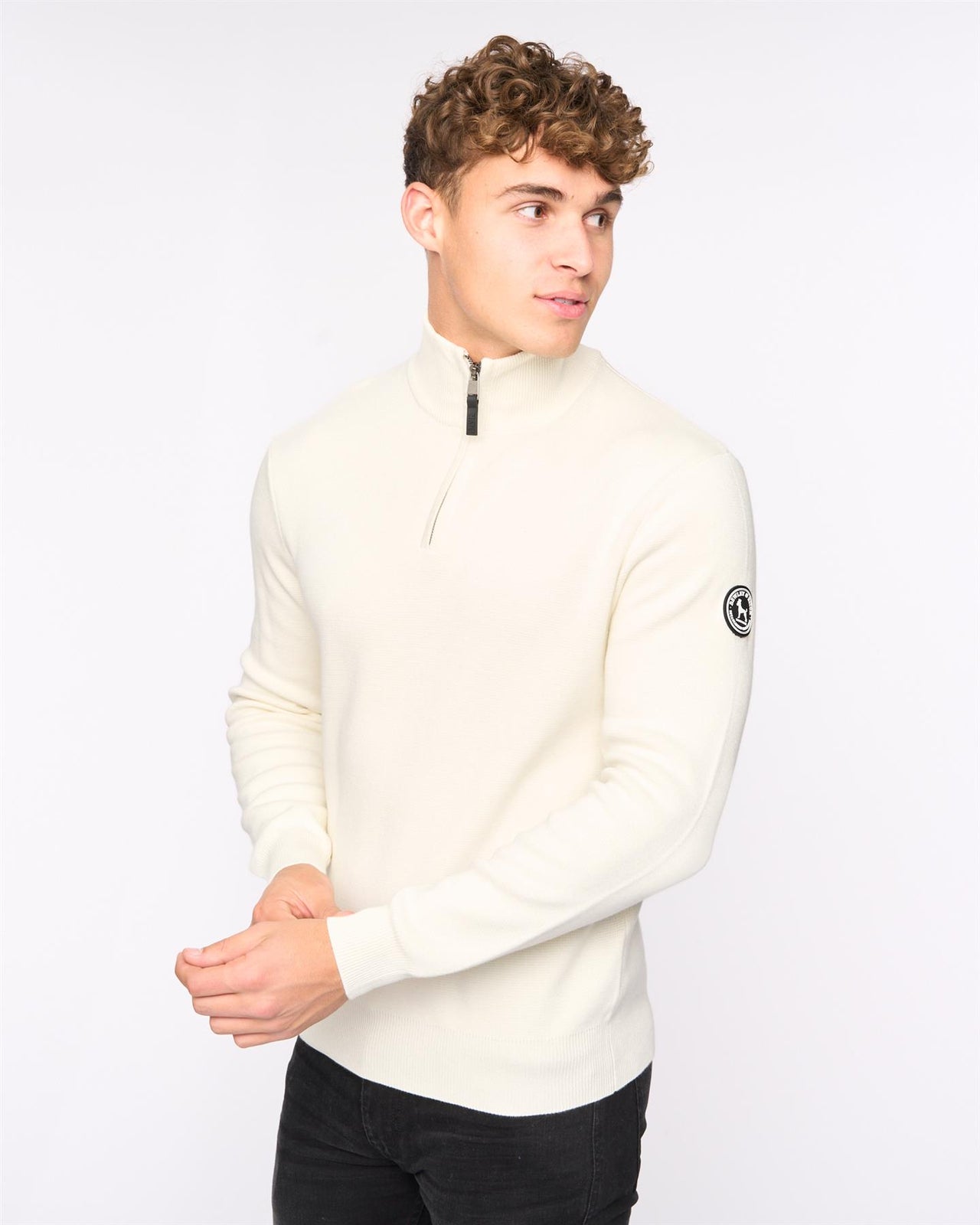 Kempsford Funnel Neck Knit Off White