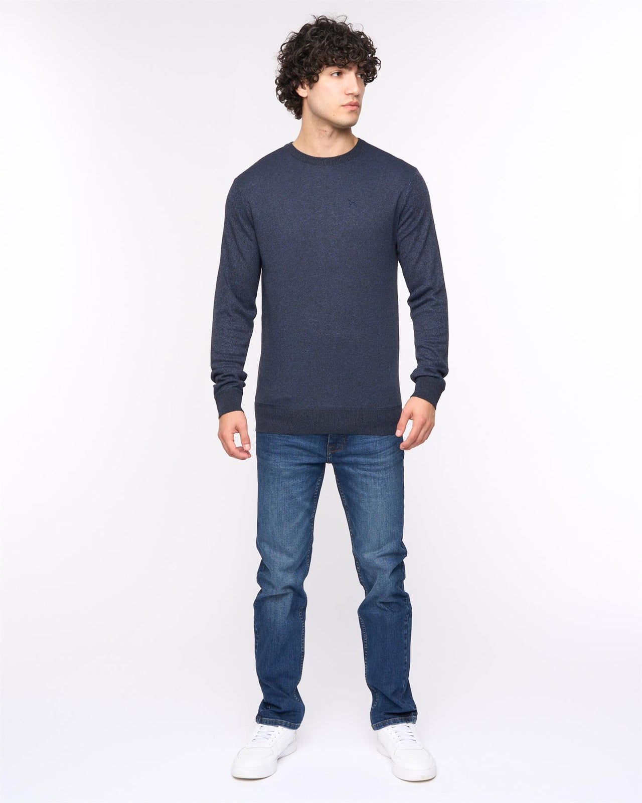 Loxham Crew Knit Navy Marl