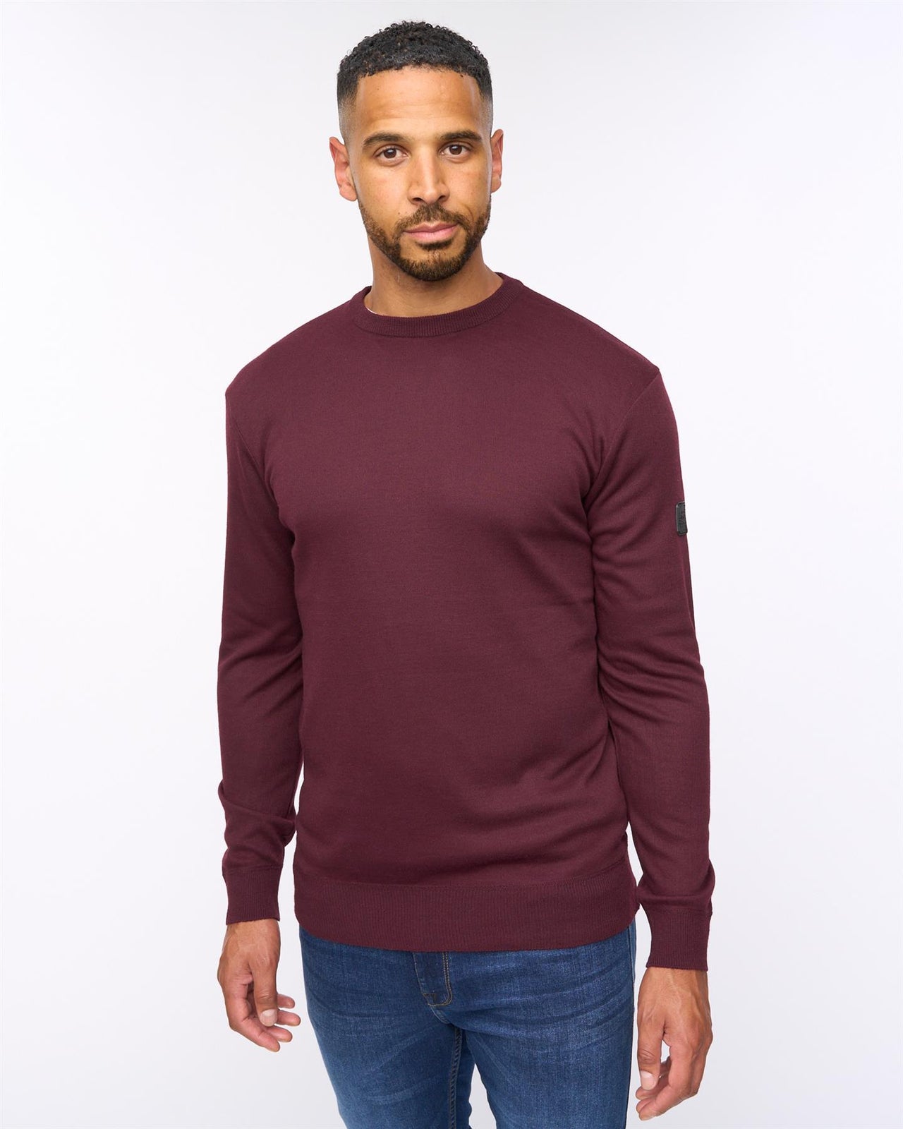Pepston Crew Neck Jumper Burgundy Marl